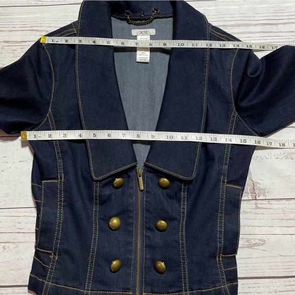Cache Military Denim Cropped Jacket Size XS - Picture 12 of 13